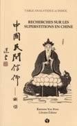 Recherches sur les superstitions en Chine (Index)