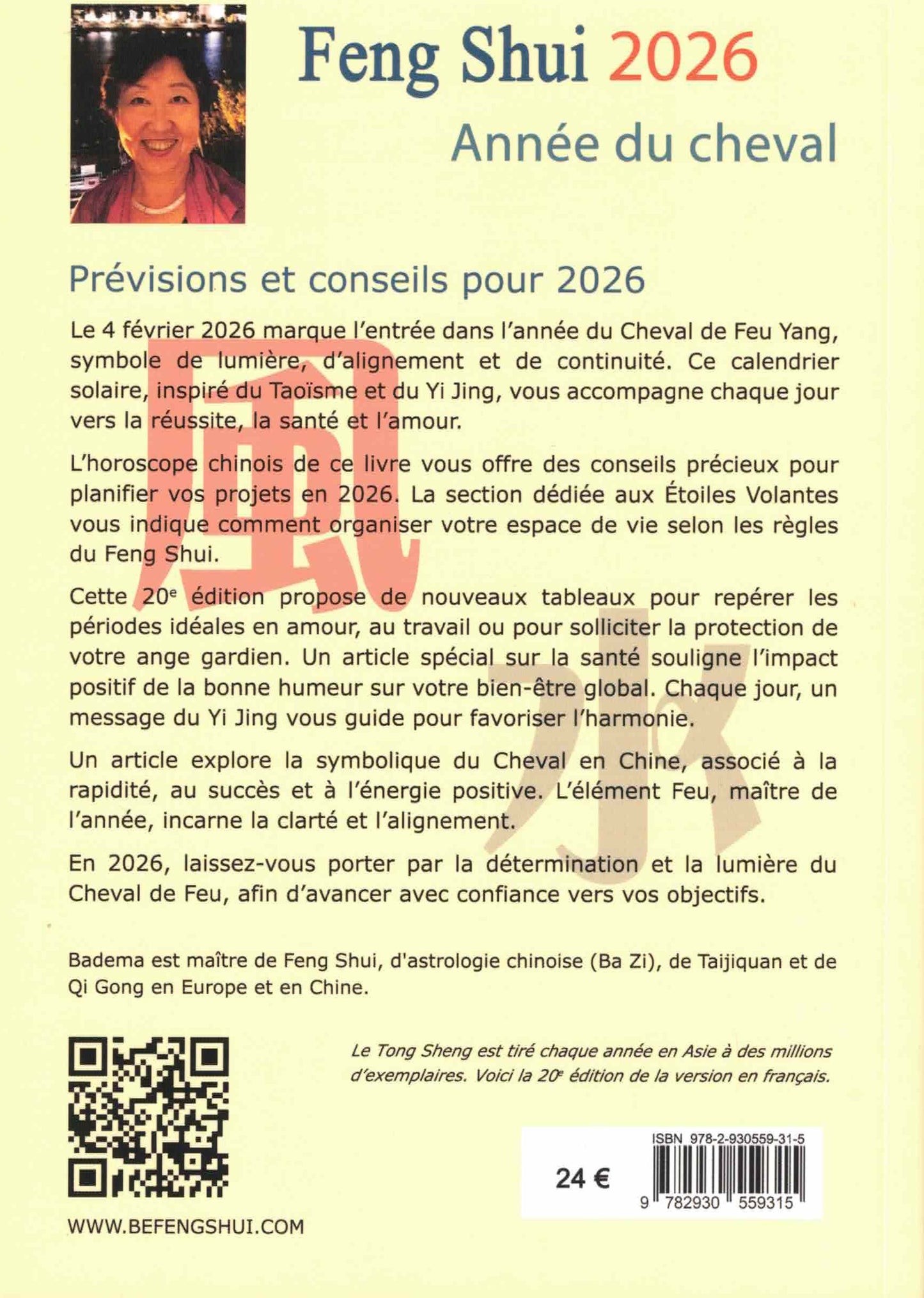 Badema calendrier Feng Shui 2026 Année du cheval